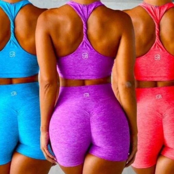 Bombshell Sportswear Other - Bombshell Sportswear Toggle Top & Short Bundle Purple Size Medium